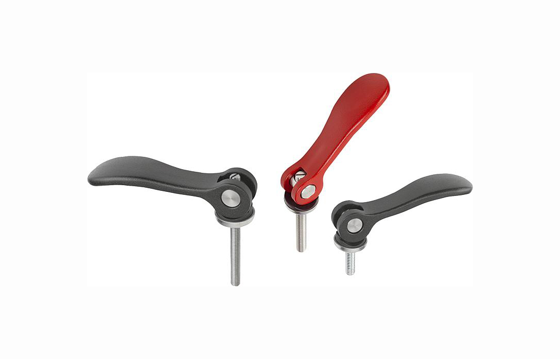 K0006 Cam levers adjustable external thread, steel or stainless steel