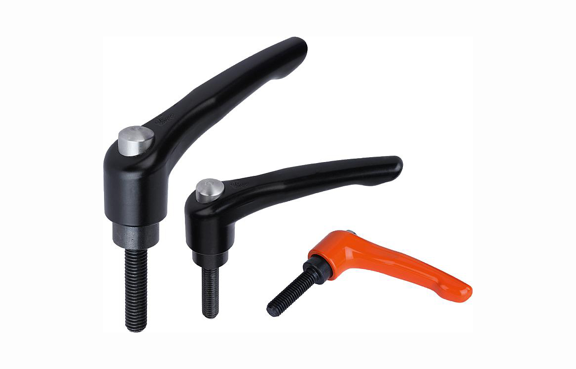 K0122 Clamping levers with protective cap, external thread