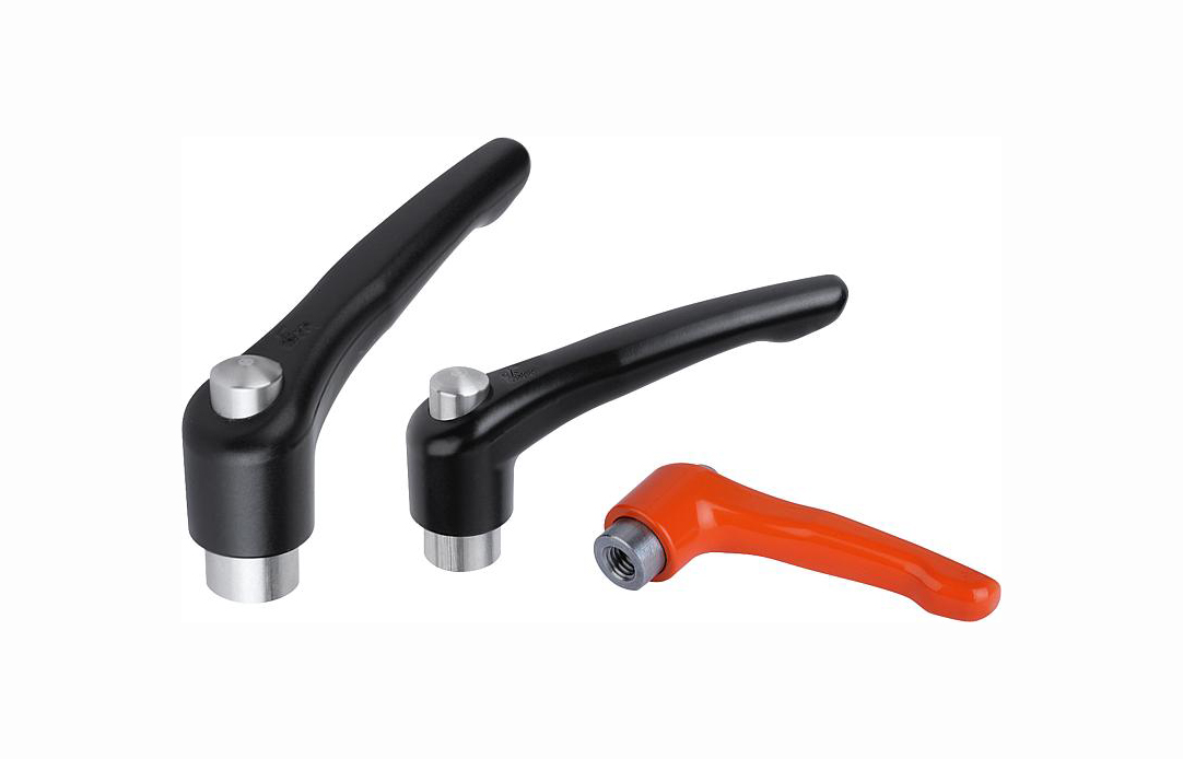 K0123 Clamping levers with protective cap, internal thread, steel parts stainless steel