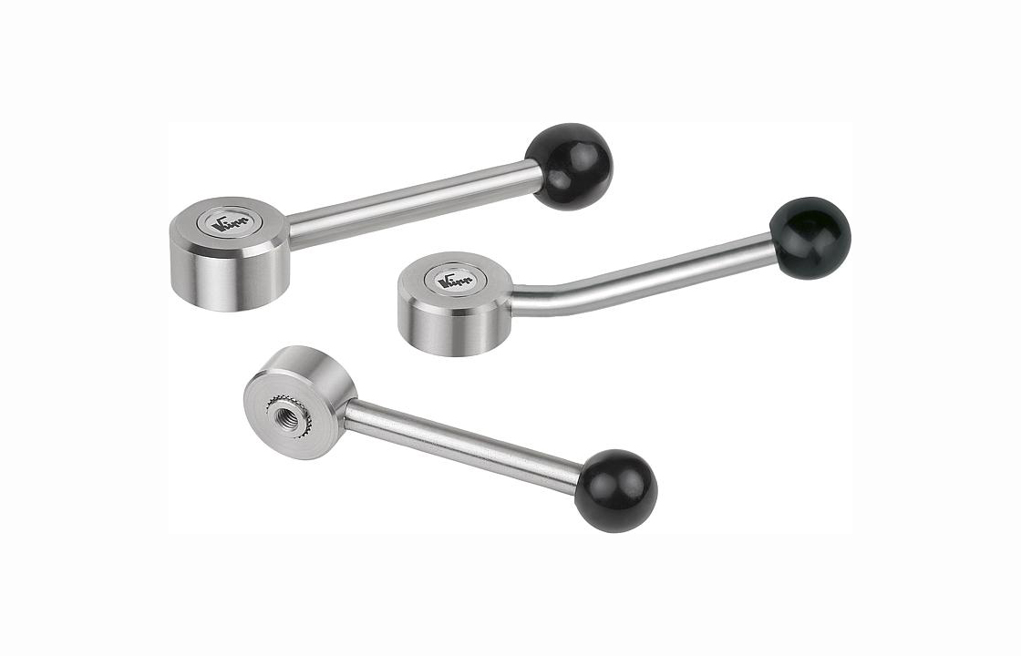K0129 Tension levers flat, internal thread, stainless steel