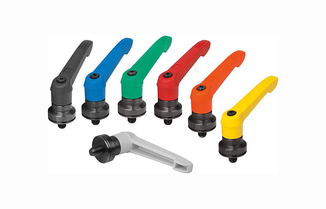 K1597 Plastic clamping lever with male thread and clamping force intensifier