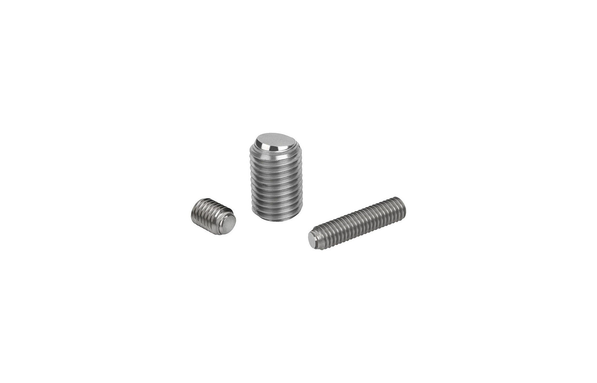 K0384 Ball-end thrust screws without head stainless steel with flattened ball