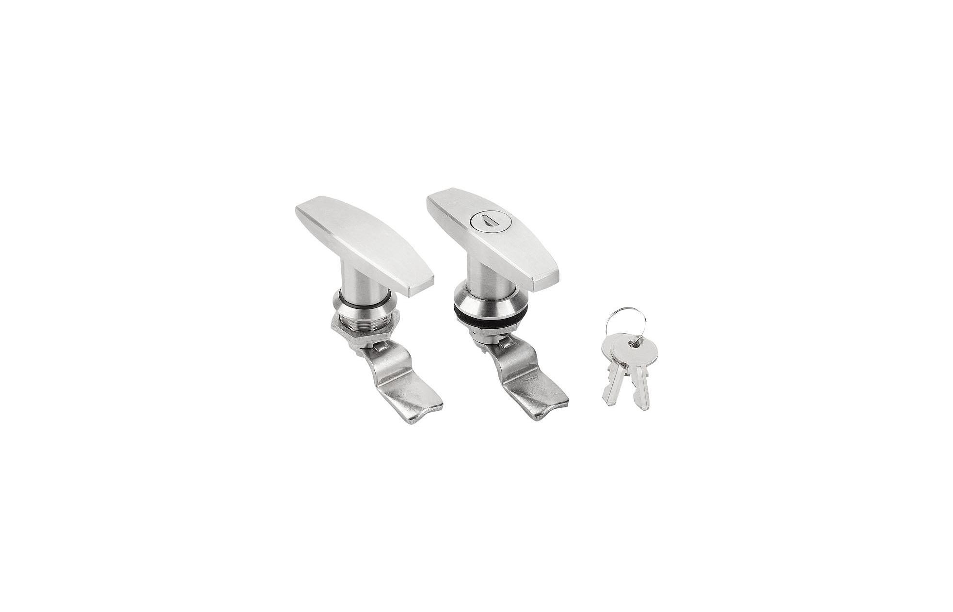 K1109 Quarter-turn locks, stainless steel with T-grip