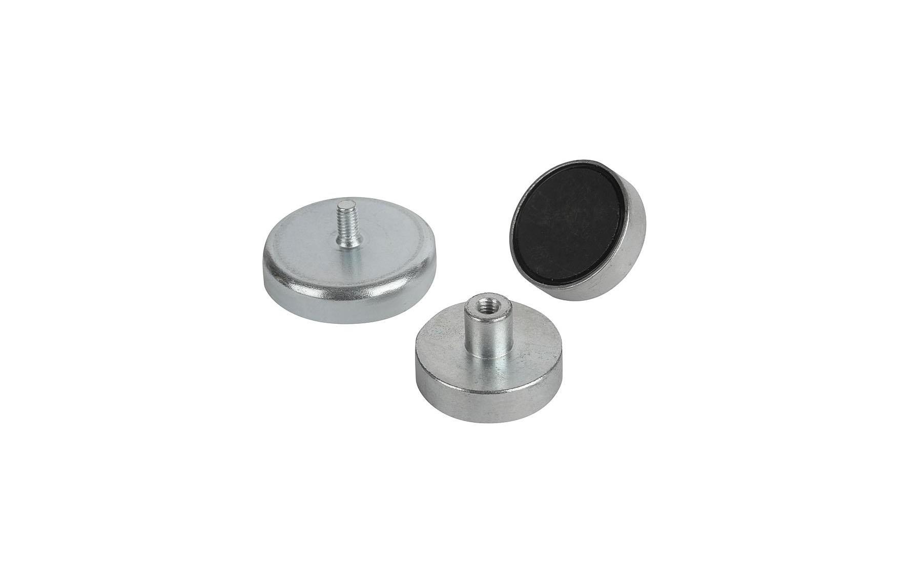 K0549_Magnets shallow pot with thread hard ferrite