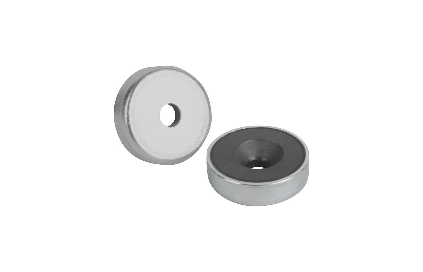 K0555_Magnets shallow pot with countersink hard ferrite