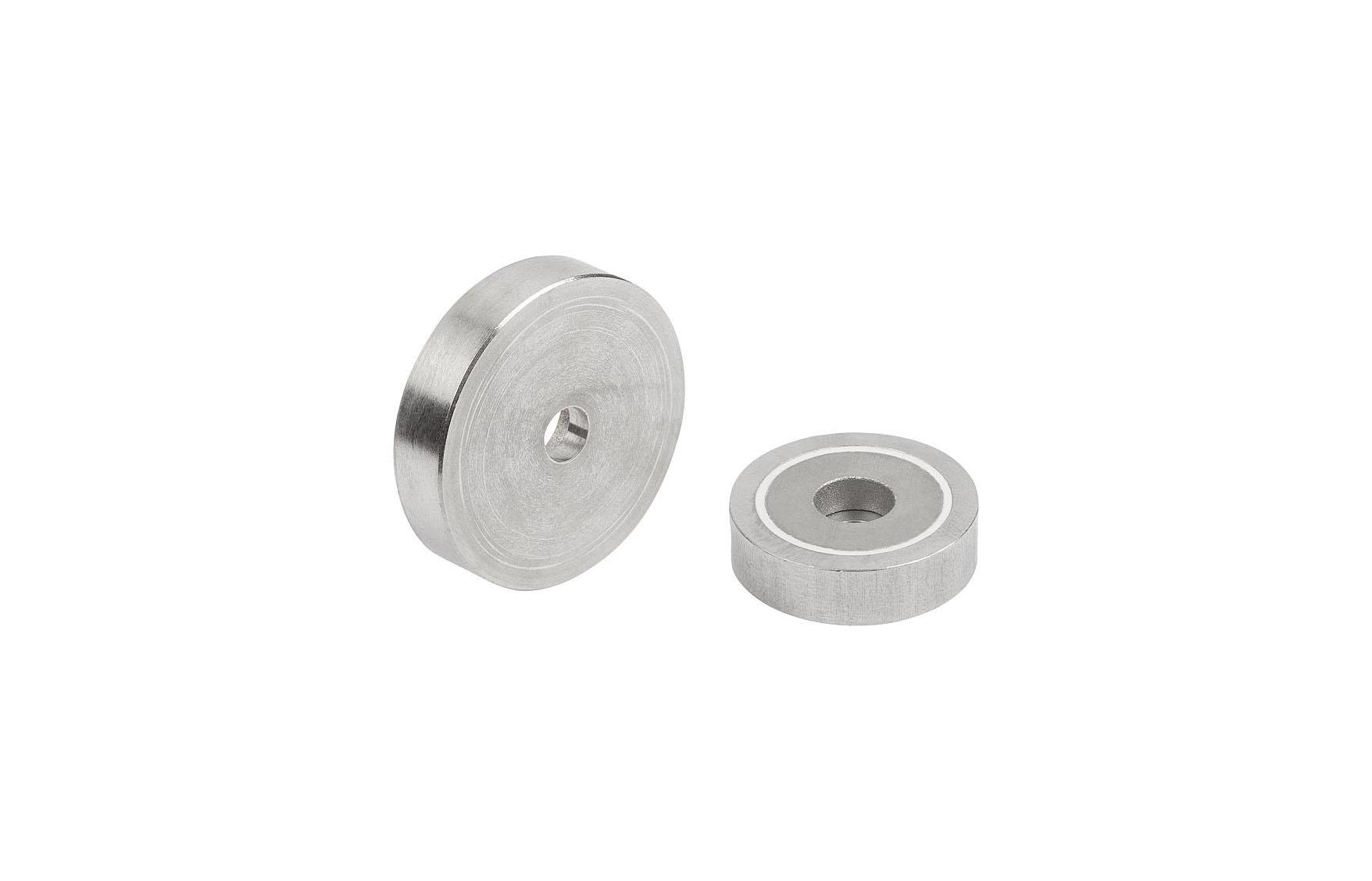 K1399_Magnets shallow pot with counterbore SmCo with stainless-steel