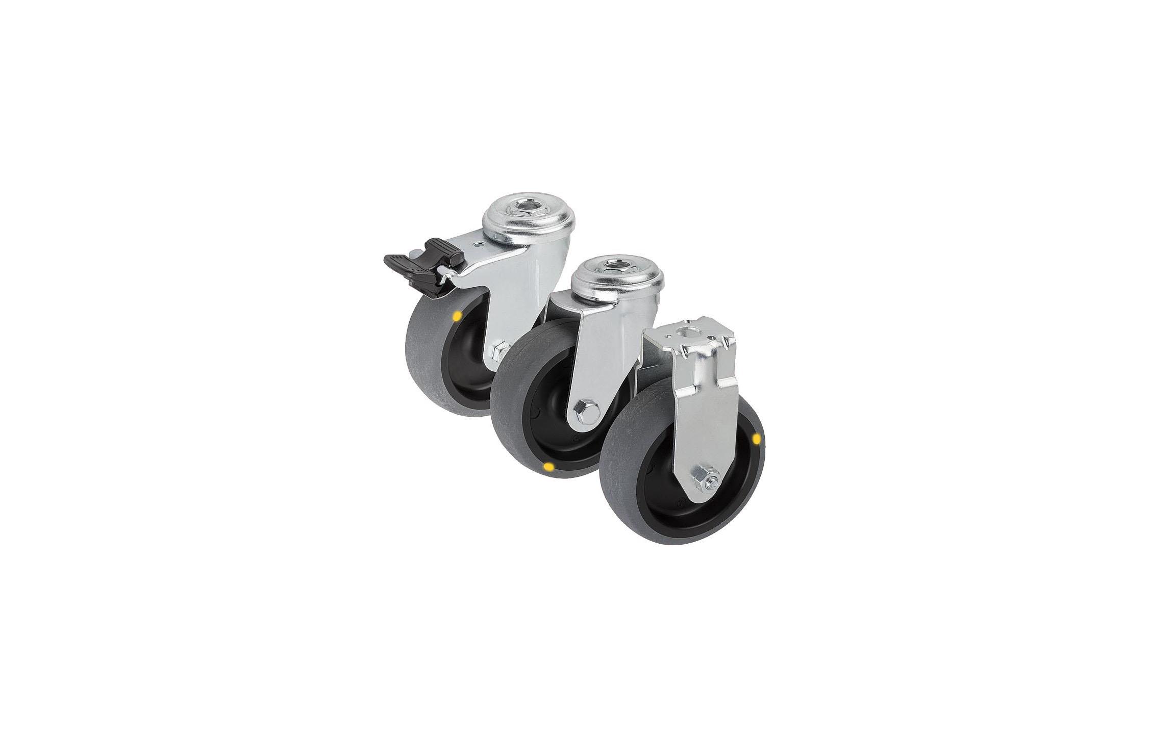 K1759_Swivel and fixed castors electrically conductive, standard version