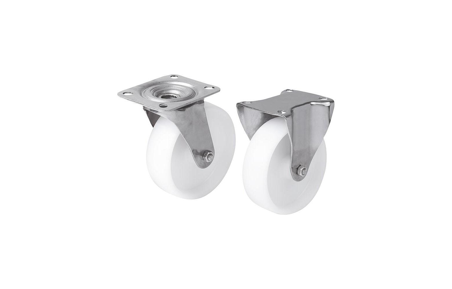 K1773_Swivel and fixed castors stainless steel, standard version