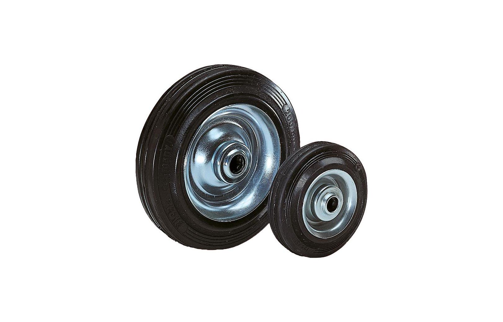 K1776_Wheels rubber tyres on steel plate rims
