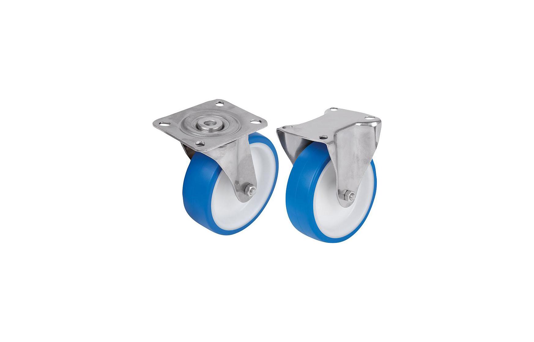 K1790_Swivel and fixed castors stainless steel, for sterile areas