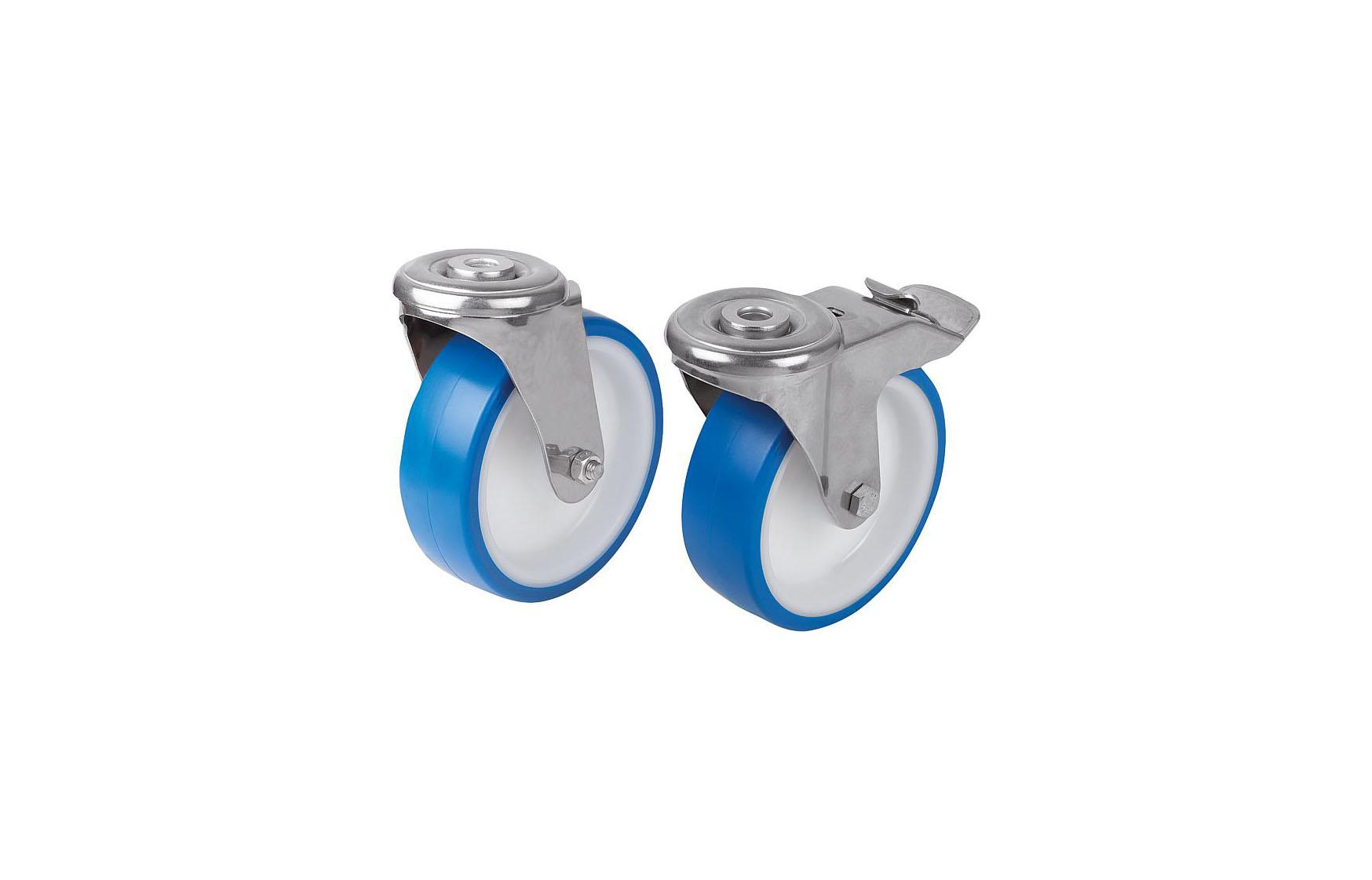 K1791_Swivel castors with bolt hole stainless steel, for sterile areas